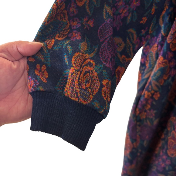 Vintage Kathleen Usherwood for Periphery Floral Knit Button Front Sweater Coat - Picture 7 of 16